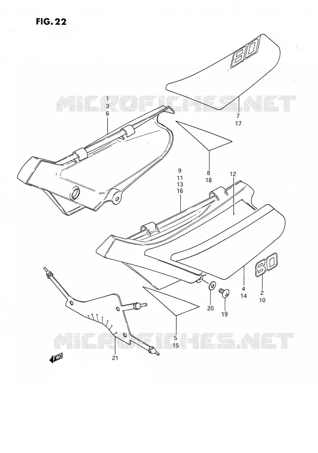 FAIRING (MODEL F/G/H/J/K/L/M) Suzuki MOTO 80 DS 1989  DS80K(E3)