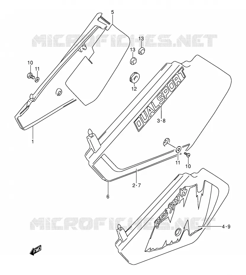 FAIRING (MODEL L/M) Suzuki MOTO 250 DR 1990  DR250SL(E24)