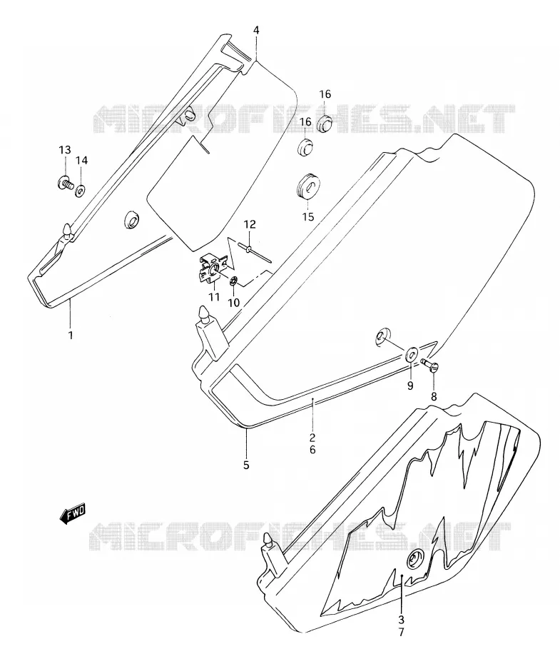 FAIRING (MODEL L/M) Suzuki MOTO 350 DR 1990  DR350L(E28)