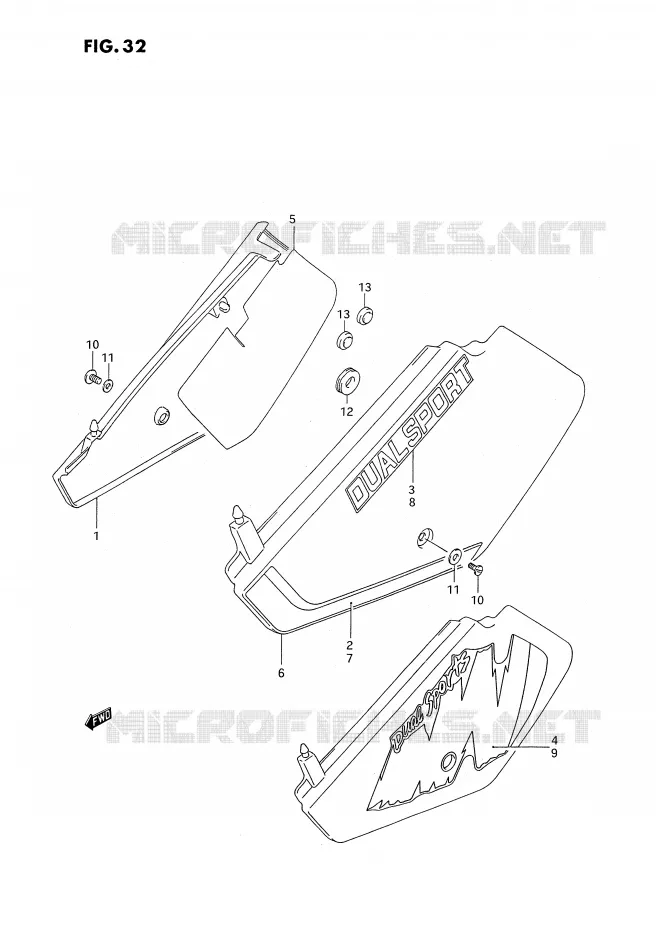 FAIRING (MODEL L/M) Suzuki MOTO 350 DR 1994  DR350SR/SHR(E2)