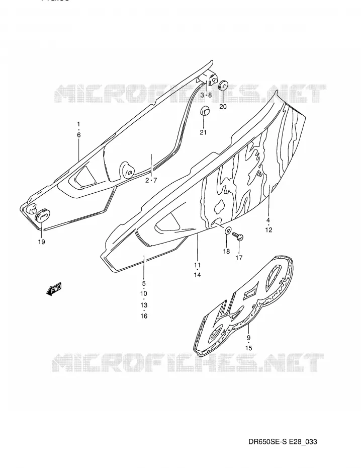 FAIRING (MODEL N/P) Suzuki MOTO 650 DR 1992  DR650SN(E28)
