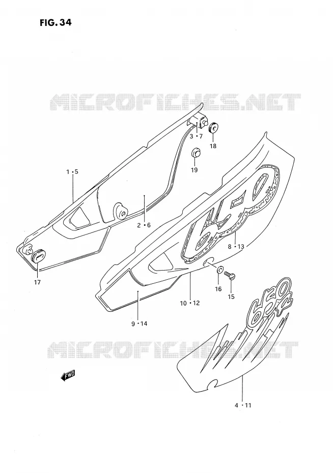 FAIRING (MODEL N/P) Suzuki MOTO 650 DR 1994  DR650RUR(E4)