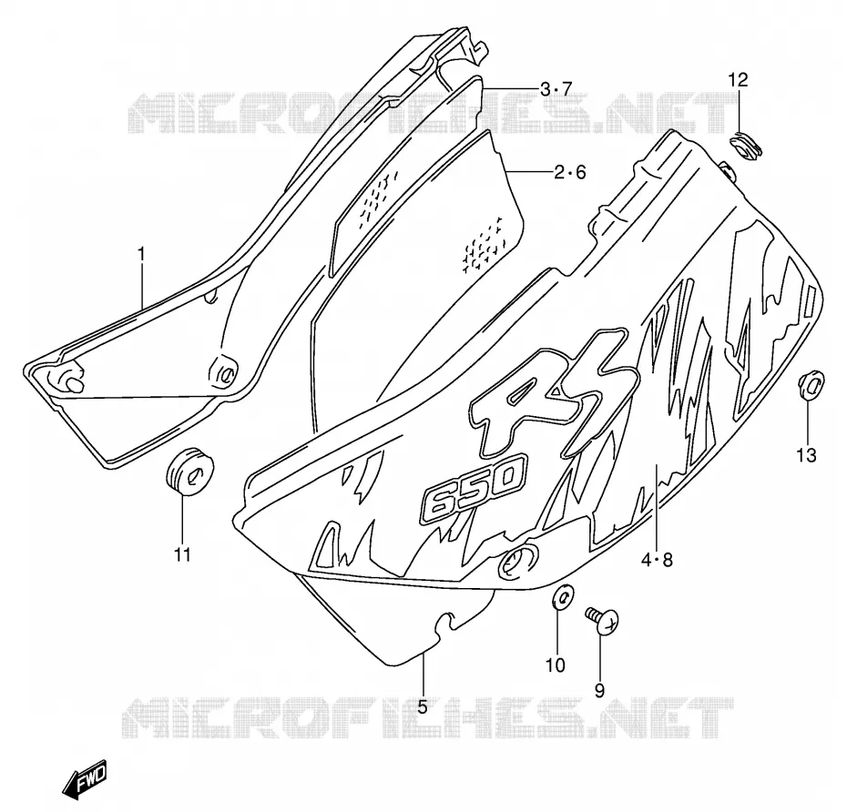 FAIRING (MODEL N) Suzuki MOTO 650 DR 1993  DR650RSEUP(E4)