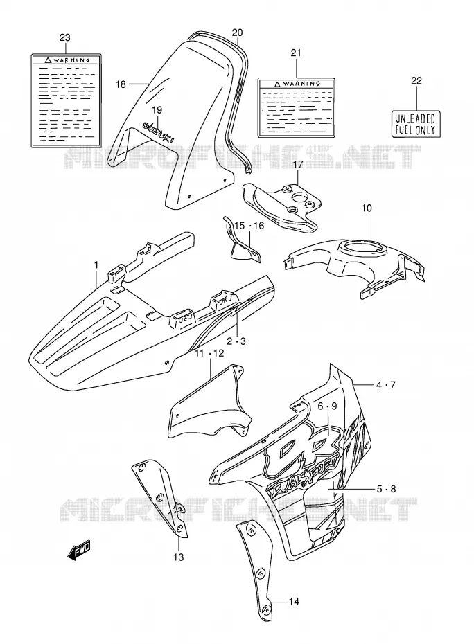 FAIRING (MODEL N) Suzuki MOTO 800 DR 1995  DR800SS(E4)
