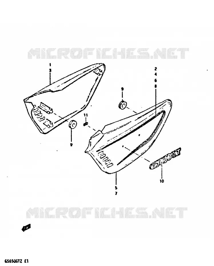 FAIRING (MODEL X) Suzuki MOTO 650 GS 1982  GS650GTZ(X/Z)