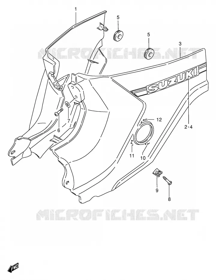 FAIRING (MODEL X/Y) Suzuki SCOOTER 100 FB 1986  FB100DG(E71)