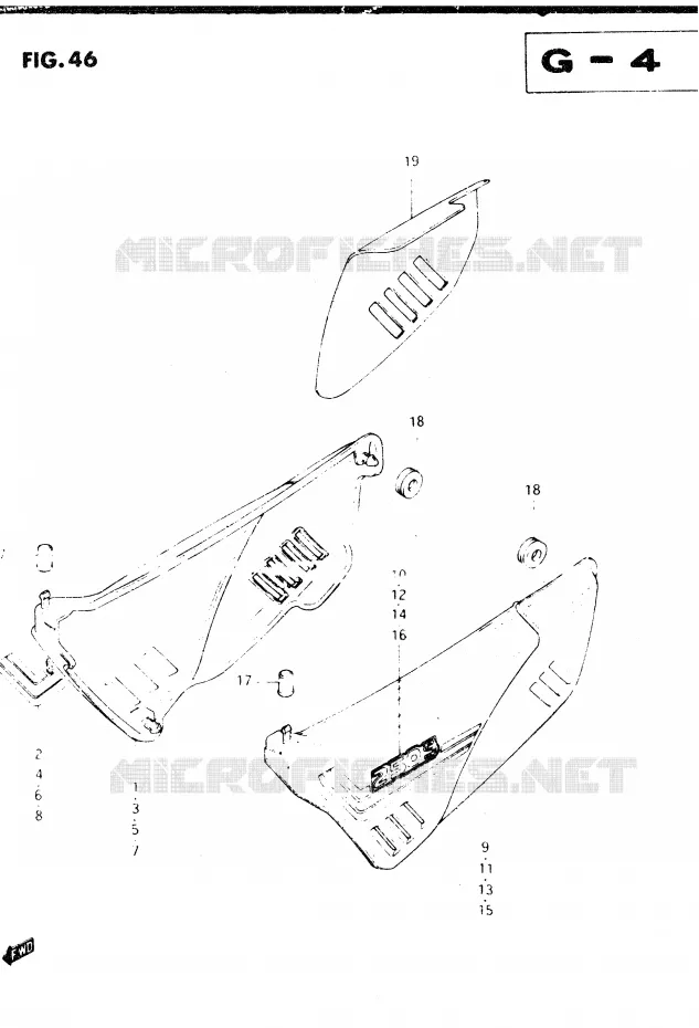 FAIRING (MODEL Z E2, E4, E18, E21, E25, E39) Suzuki MOTO 250 DR 1982  DR250SZ/D(E1)