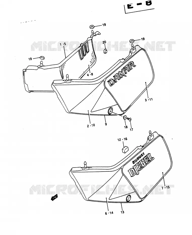 FAIRING Suzuki MOTO 650 DR 1990  DR650RUL(L)