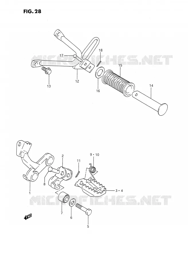 FOOTREST Suzuki MOTO 350 DR 1993  DR350SUP(E2)