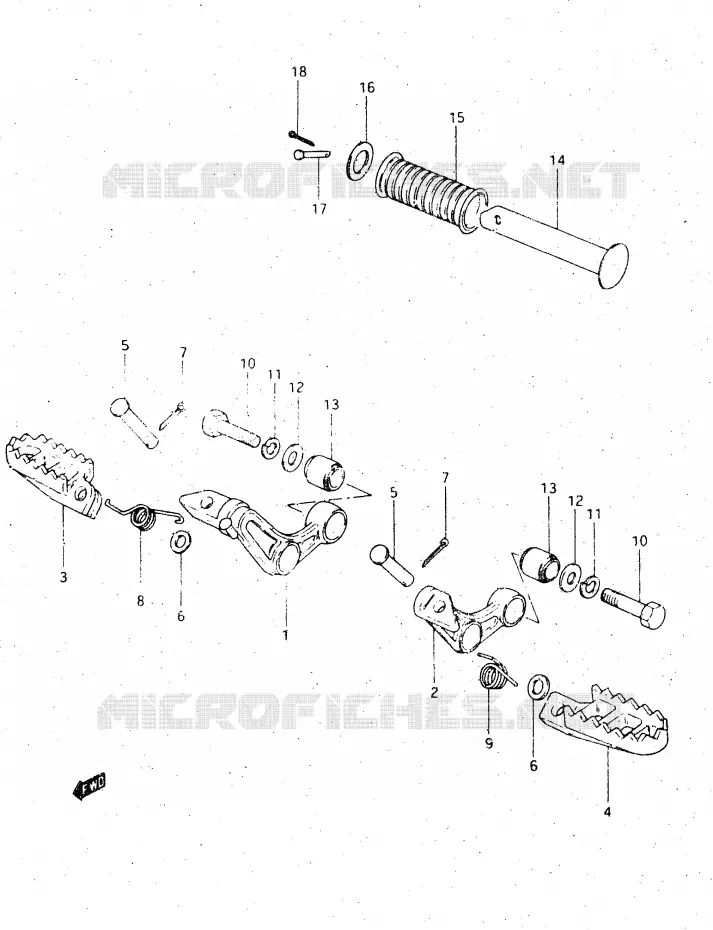 FOOTREST Suzuki MOTO 500 DR 1983  DR500SD(E1)
