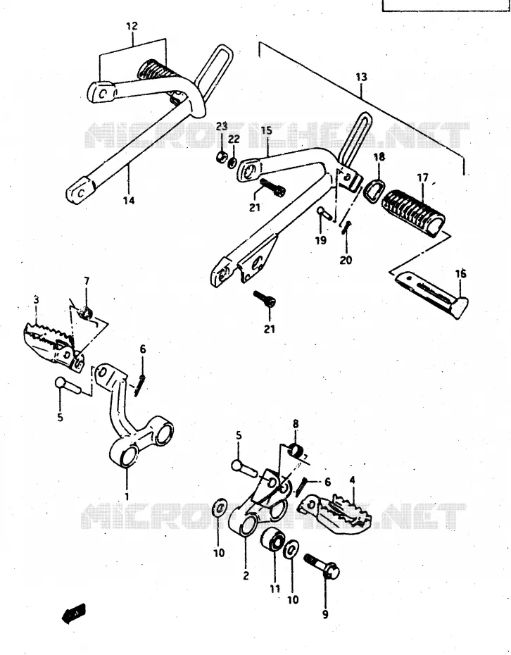 FOOTREST Suzuki MOTO 500 DR 1987  DR500SH(G/H/J)