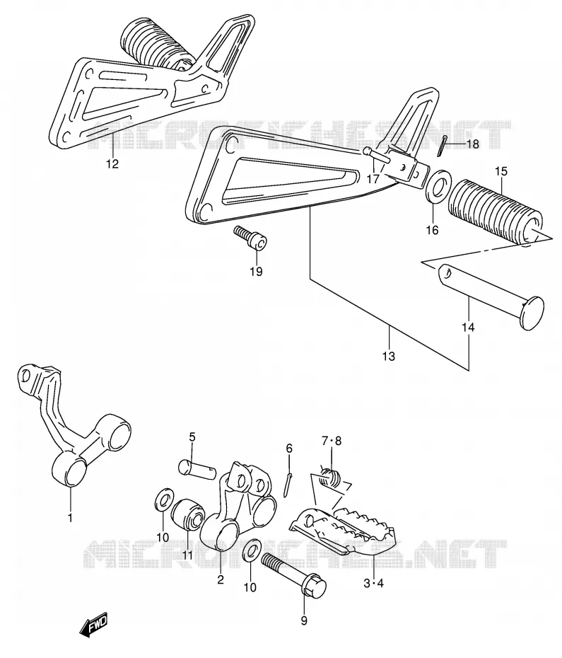 FOOTREST Suzuki MOTO 650 DR 1992  DR650RSEN(E4)