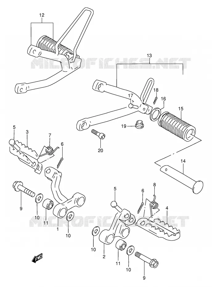 FOOTREST Suzuki MOTO 650 DR 1994  DR650REUR(E2)
