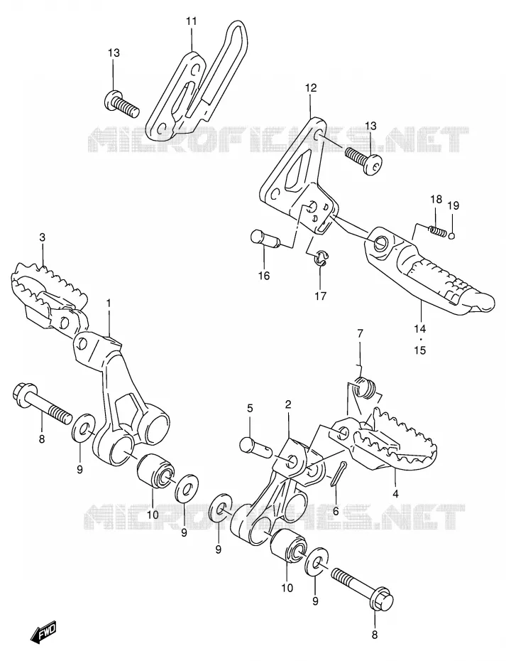 FOOTREST Suzuki MOTO 650 DR 1998  DR650SEUW(E4)