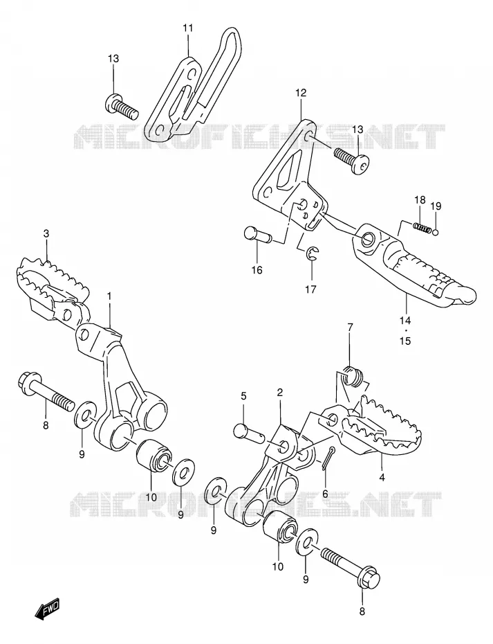 FOOTREST Suzuki MOTO 650 DR 2004  DR650SEK4(E4)