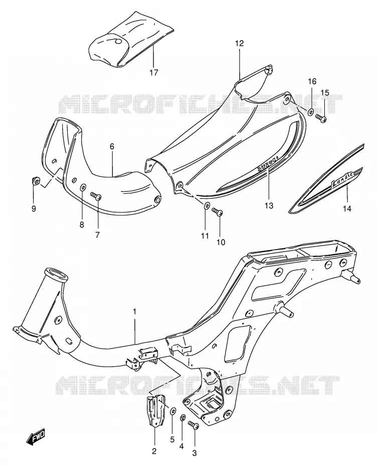 FRAME - FRAME COVER Suzuki SCOOTER 50 FM 1987  FM50AH(E20)