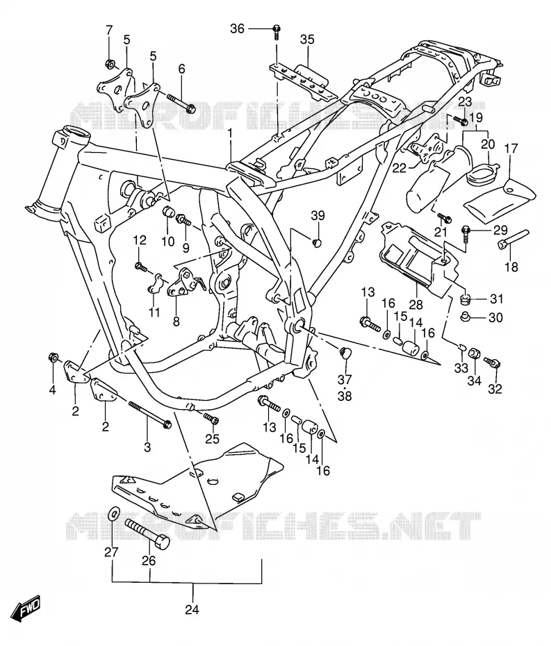 FRAME (MODEL K1) Suzuki MOTO 650 DR 2002  DR650SEK2(E3/E28)