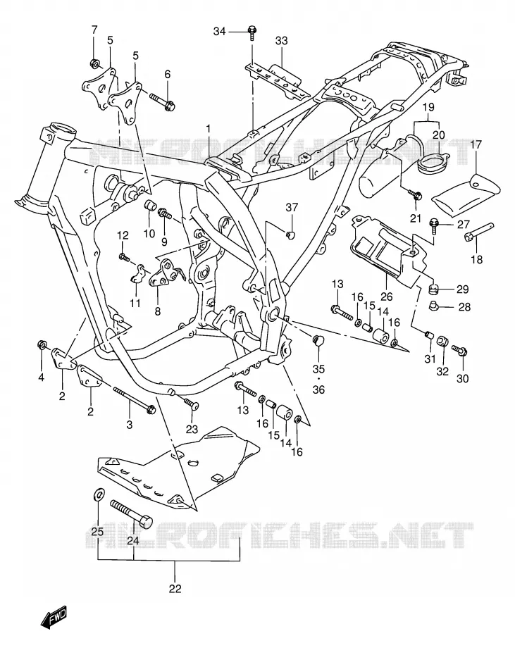FRAME (MODEL K1) Suzuki MOTO 650 DR 2005  DR650SEK5(E4)