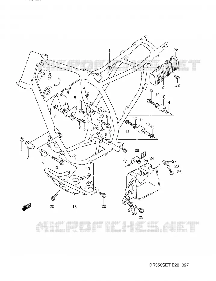 FRAME (MODEL L/M/N/P) Suzuki MOTO 350 DR 1994  DR350SER(E28)