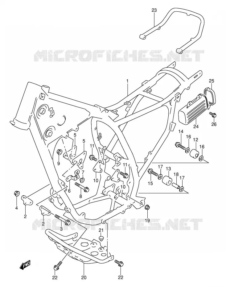 FRAME (MODEL L) Suzuki MOTO 250 DR 1991  DR250SM(E24)