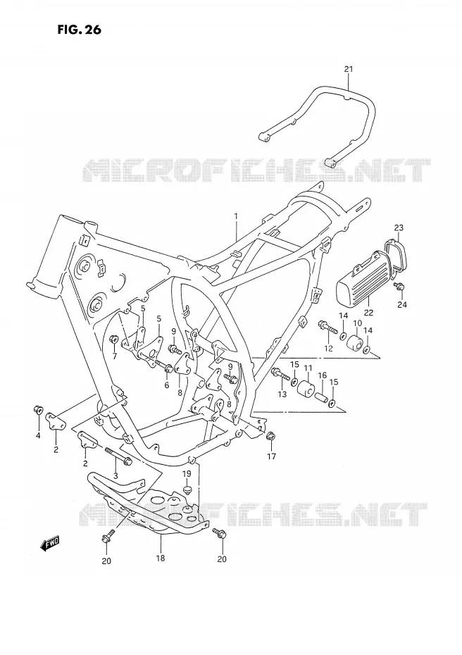 FRAME (MODEL L) Suzuki MOTO 350 DR 1992  DR350SHN(E2)