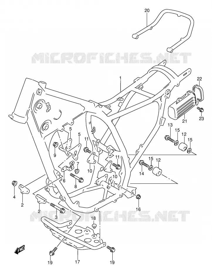 FRAME (MODEL M/N/P/R) Suzuki MOTO 250 DR 1994  DR250SR(E24)