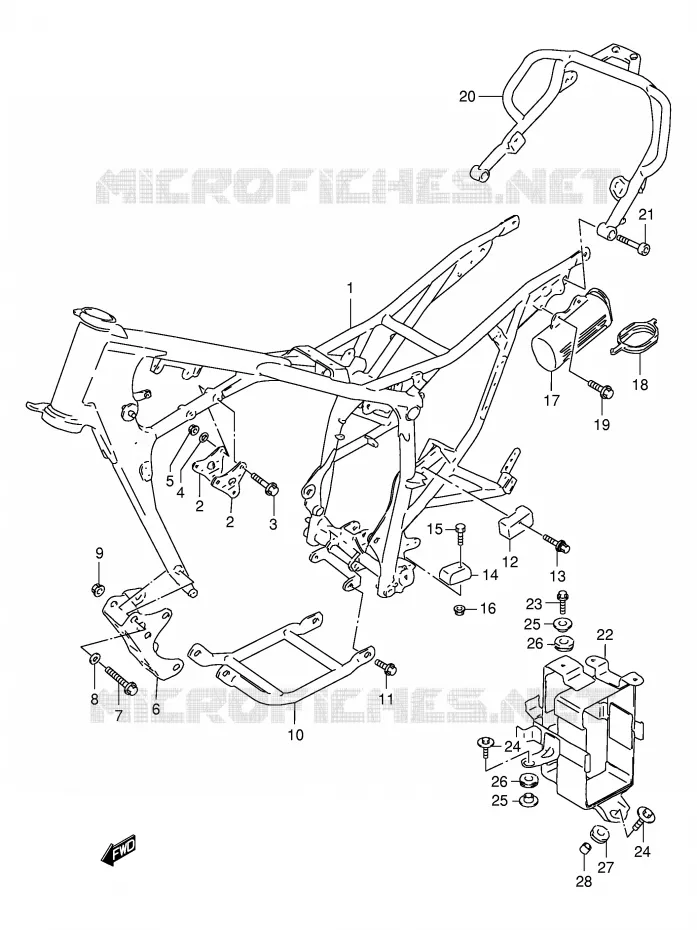 FRAME (MODEL V/W) Suzuki MOTO 125 DR 1998  DR125SEUW(E4)