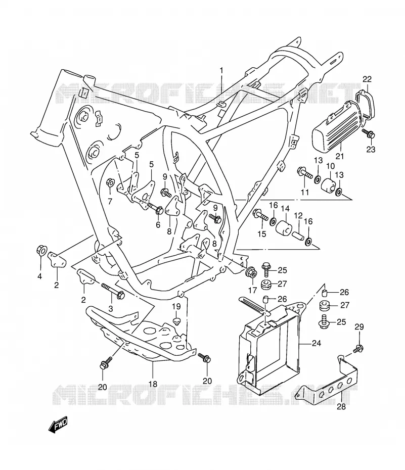 FRAME (MODEL V/W) Suzuki MOTO 350 DR 1999  DR350SEX(E2)