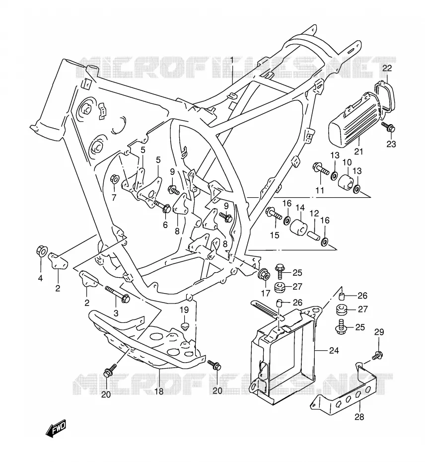 FRAME (MODEL X) Suzuki MOTO 350 DR 1997  DR350SEV(E2)