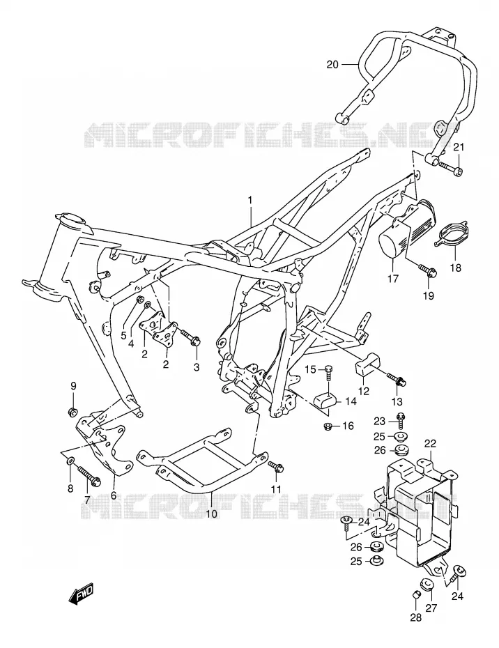FRAME (MODEL X/Y) Suzuki MOTO 125 DR 1998  DR125SEW/SEUW(E4)