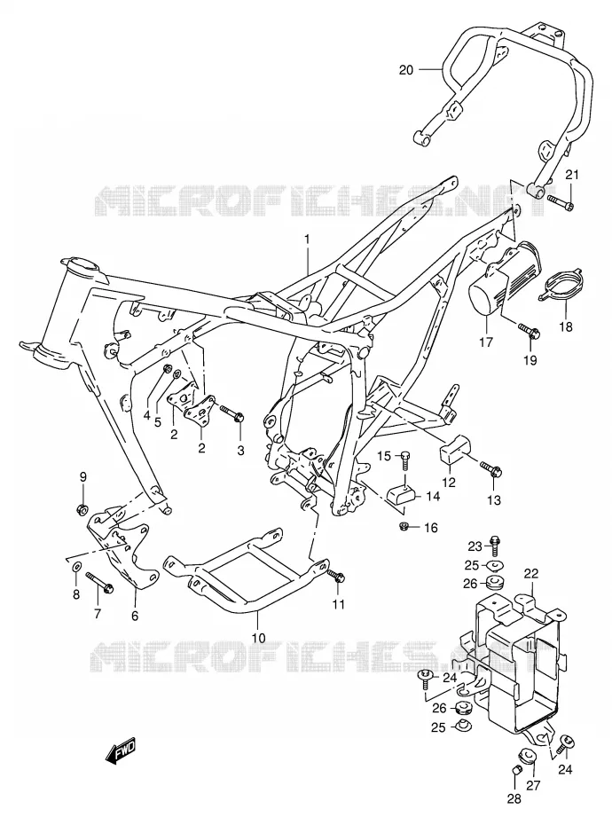 FRAME Suzuki MOTO 200 DR 1999  DR200SEX(E24)