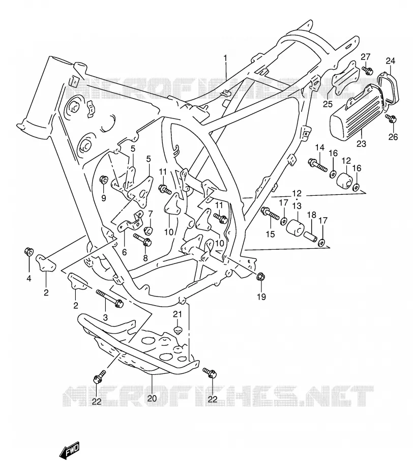 FRAME Suzuki MOTO 350 DR 1991  DR350M(E1)