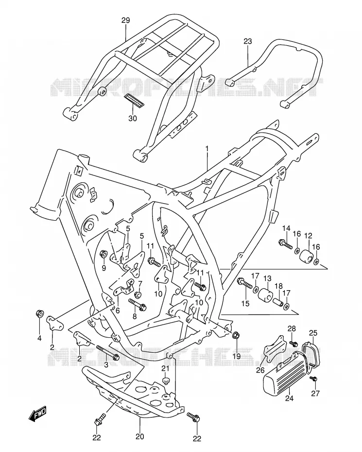 FRAME Suzuki MOTO 350 DR 1992  DR350N(E3)