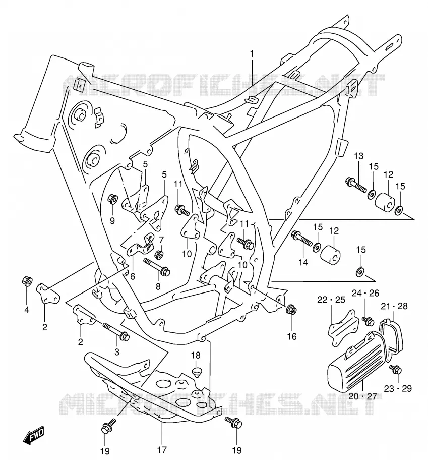 FRAME Suzuki MOTO 350 DR 1998  DR350W(E1)