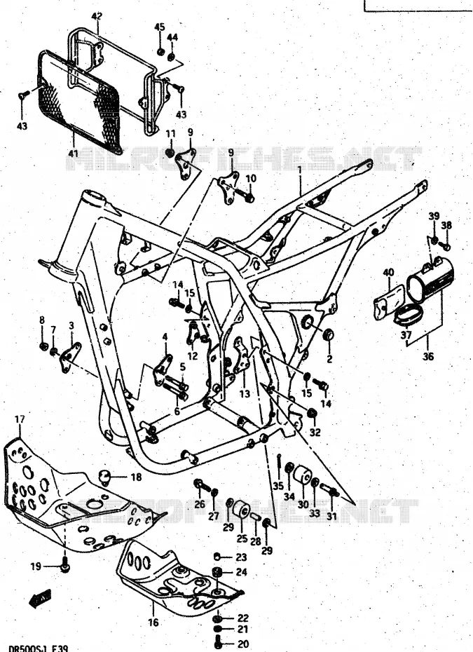 FRAME Suzuki MOTO 500 DR 1987  DR500SH(G/H/J)