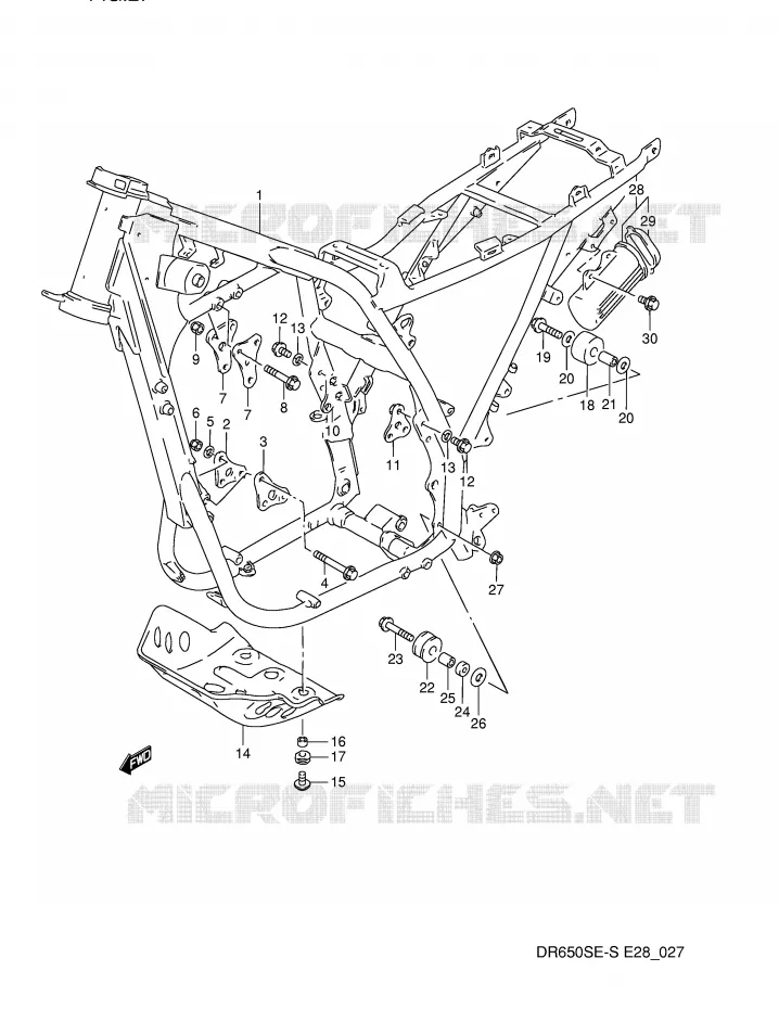 FRAME Suzuki MOTO 650 DR 1995  DR650SES(E28)