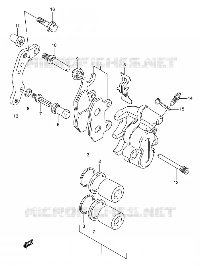 FRONT CALIPER (MODEL L/M) Suzuki MOTO 350 DR 1990  DR350L(E1)