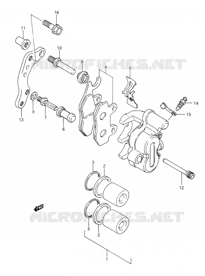 FRONT CALIPER (MODEL L/M) Suzuki MOTO 350 DR 1990  DR350L(E28)