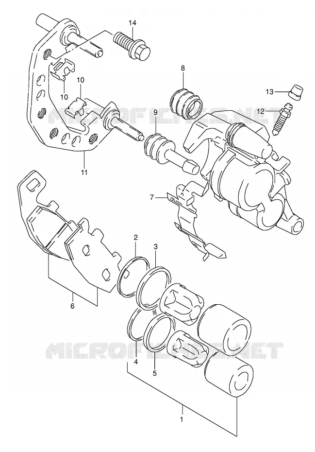 FRONT CALIPER (MODEL M/N/P/R/S) Suzuki MOTO 800 DR 1995  DR800SS(E4)