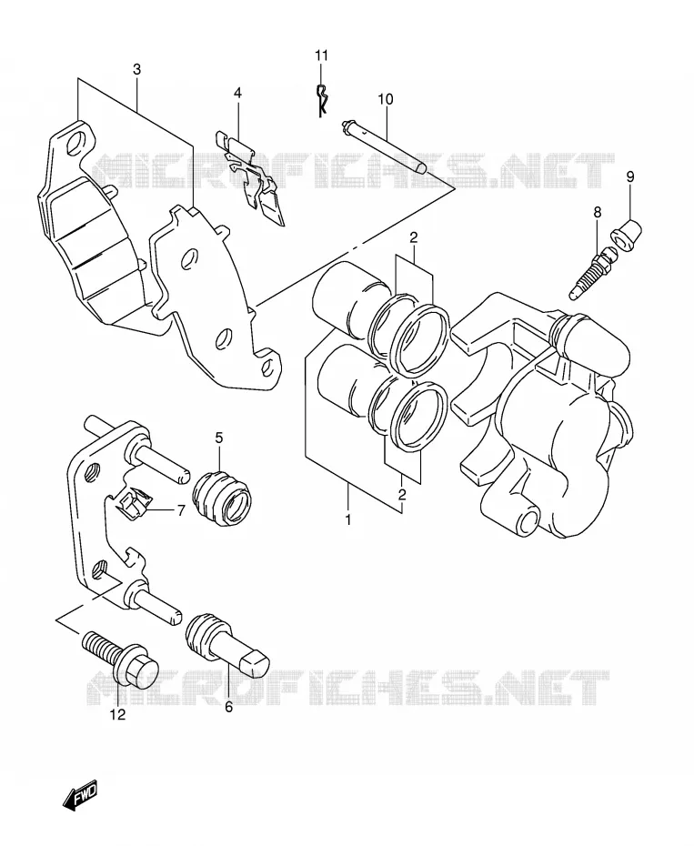 FRONT CALIPER (MODEL T) Suzuki MOTO 800 DR 1994  DR800SUR