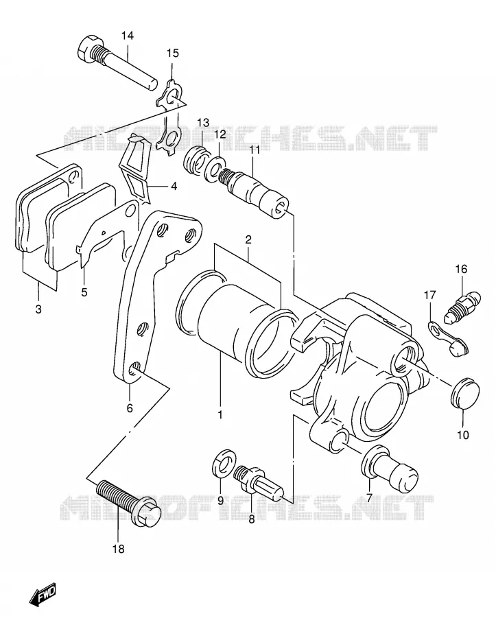FRONT CALIPER Suzuki MOTO 125 DR 2000  DR125SEY(E4)