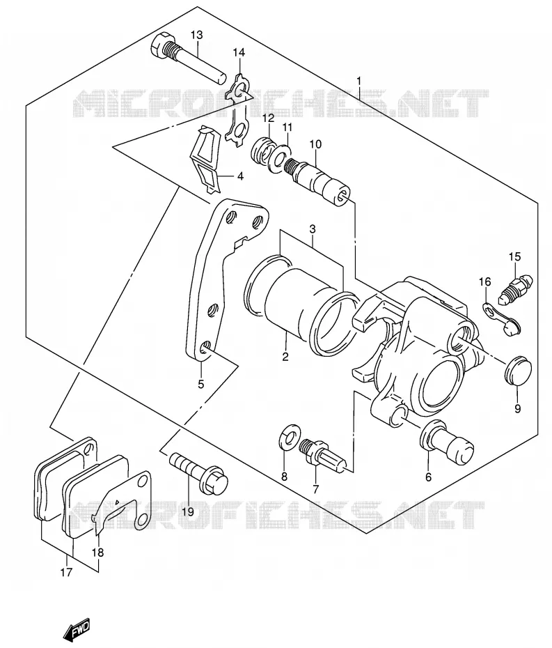 FRONT CALIPER Suzuki MOTO 200 DR 2003  DR200SEK3(E3/E28)