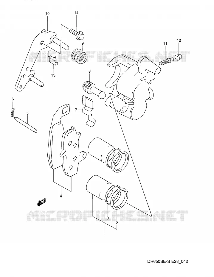 FRONT CALIPER Suzuki MOTO 650 DR 1992  DR650SN(E28)