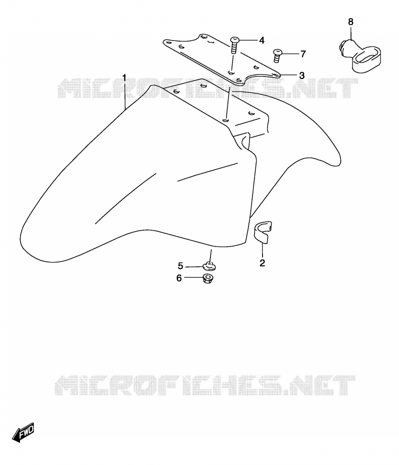 FRONT FENDER (MODEL K3) Suzuki MOTO 500 GS-F 2004  GS500FK4(P19)