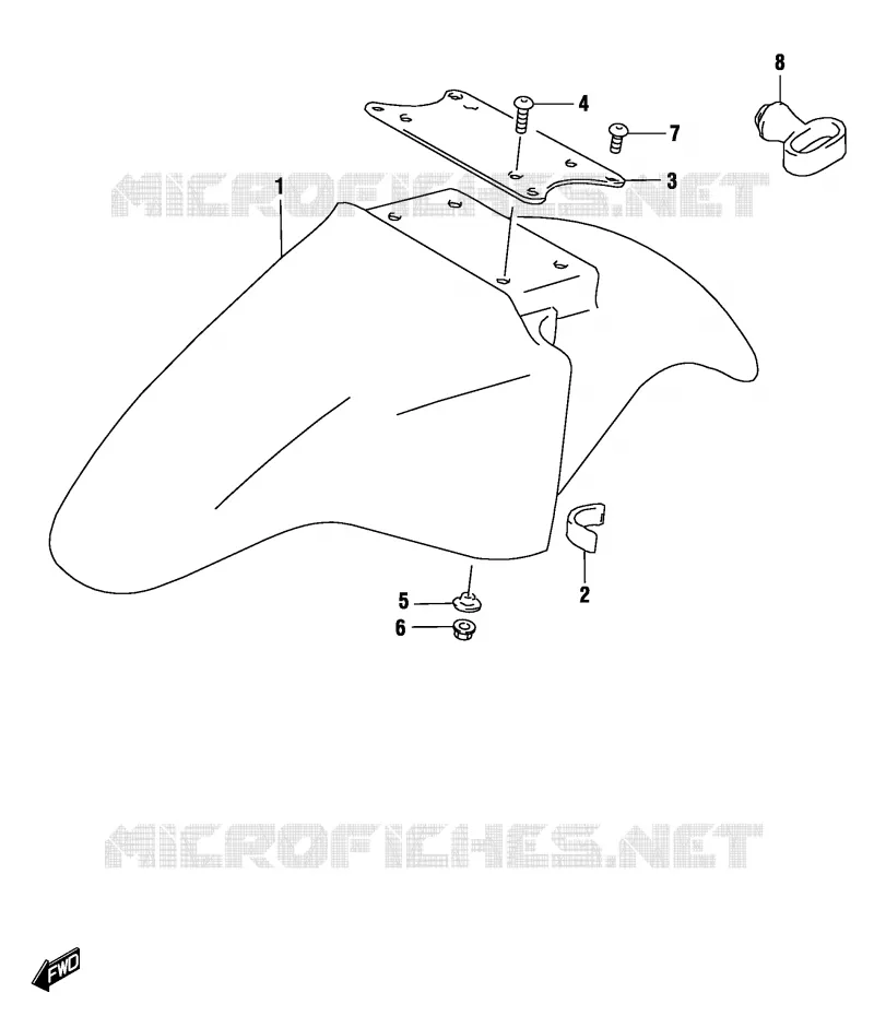 FRONT FENDER (MODEL K4) Suzuki MOTO 500 GS-F 2004  GS500FUK4(P19)