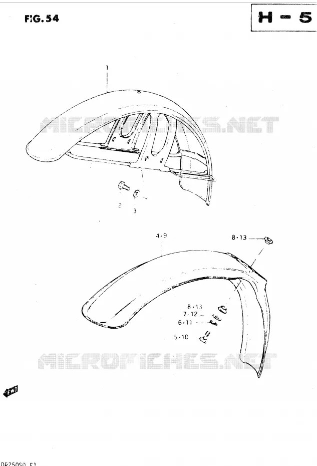 FRONT FENDER Suzuki MOTO 250 DR 1983  DR250SD(E1)