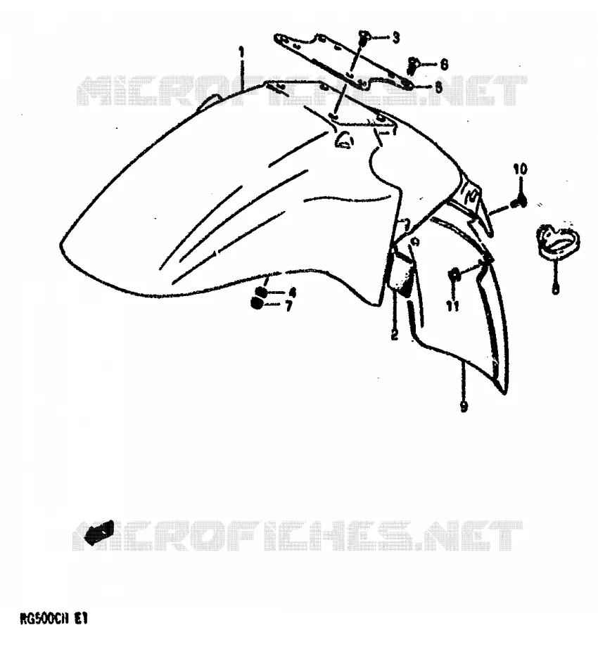 FRONT FENDER Suzuki MOTO 500 RG 1987  RG500CH(E1)
