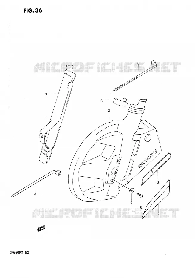 FRONT FORK COVER Suzuki MOTO 650 DR 1991  DR650RUM(E2)