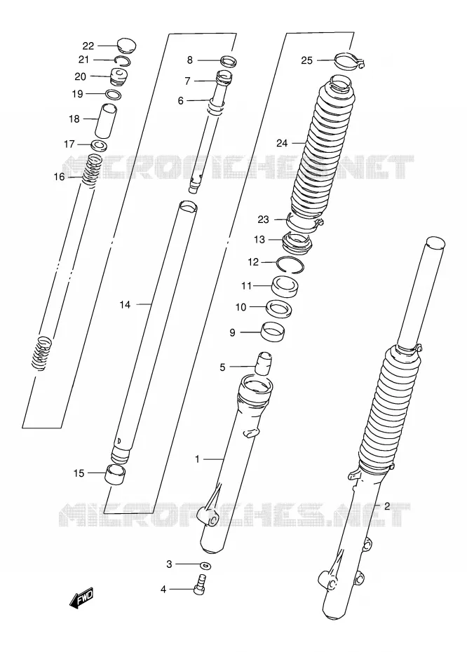 FRONT FORK Suzuki MOTO 200 DR 1999  DR200SEX(E24)