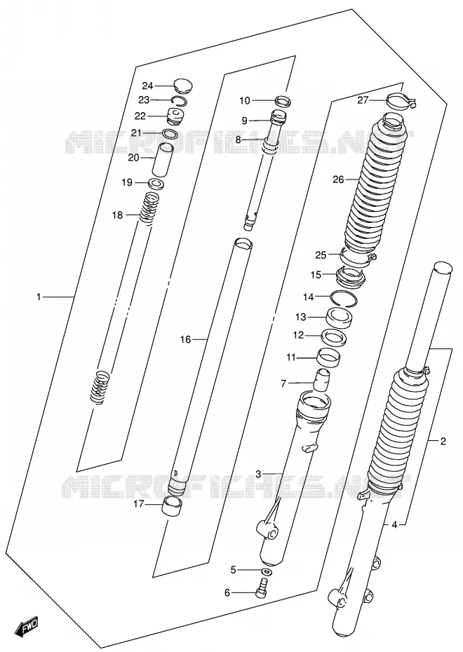 FRONT FORK Suzuki MOTO 200 DR 2004  DR200SEK4(E24)